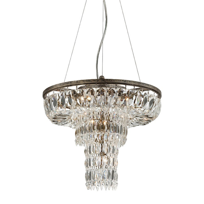 Eurofase Rosalia 9-Light Pendant, Antique Silver/Clear