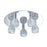 Eurofase Wave 5-Light Flushmount, Chrome/Clear