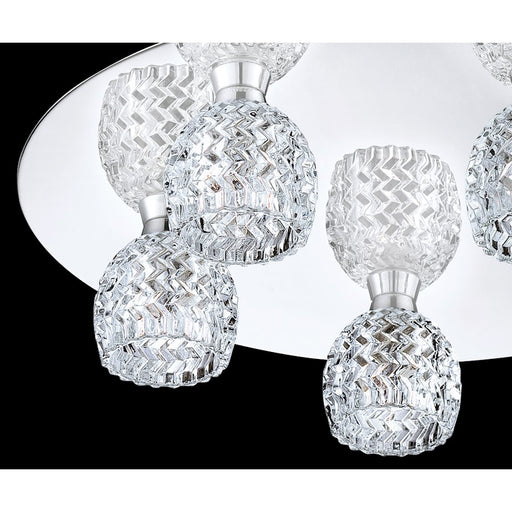 Eurofase Wave 5-Light Flushmount, Chrome/Clear