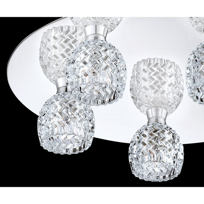 Eurofase Wave 5-Light Flushmount, Chrome/Clear