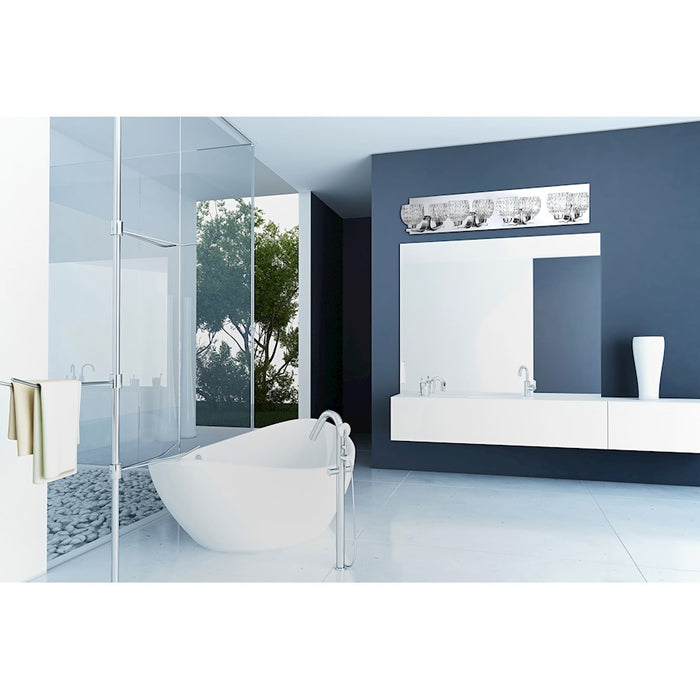 Eurofase Wave 5-Light Flushmount, Chrome/Clear
