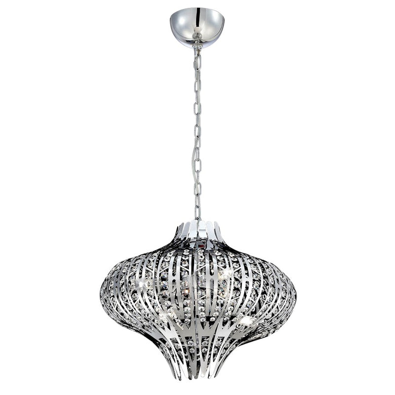 Eurofase Monica 6-Light Chandelier, Chrome/Chrome/Clear