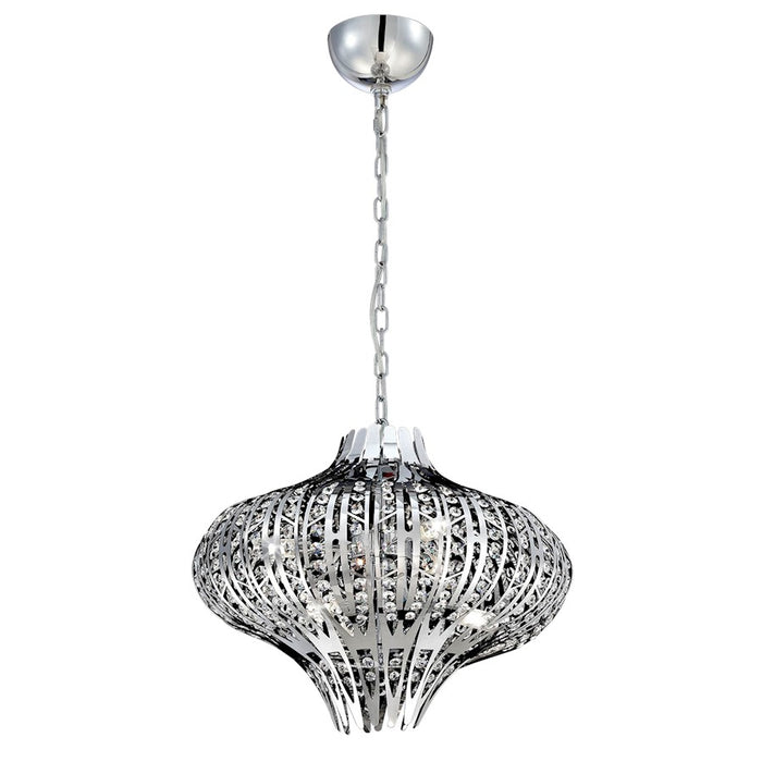 Eurofase Monica 6-Light Chandelier, Chrome/Chrome/Clear