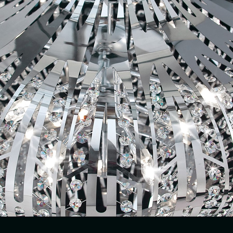 Eurofase Monica 6-Light Chandelier, Chrome/Chrome/Clear