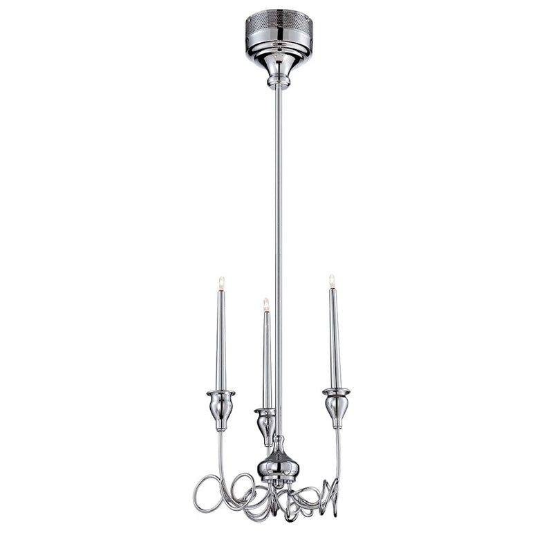 Eurofase Candela 3-Light Mini Chandelier, Chrome/Frosted