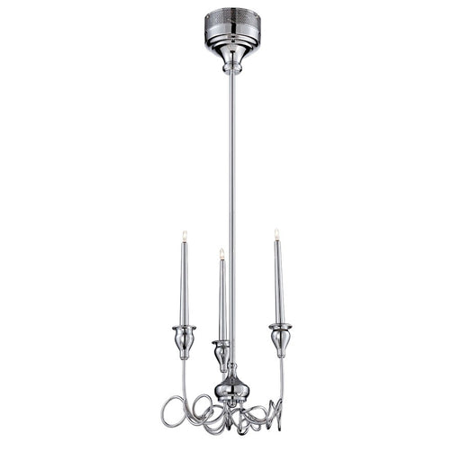 Eurofase Candela 3-Light Mini Chandelier, Chrome/Frosted