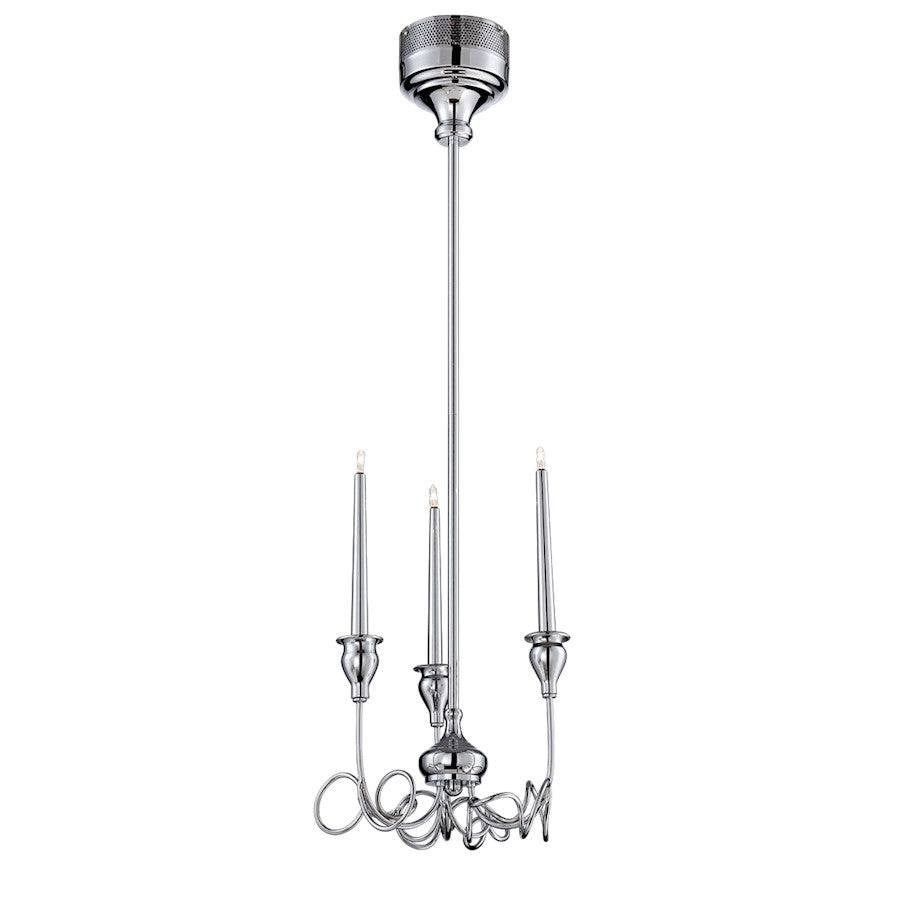 Eurofase Candela 3-Light Mini Chandelier, Chrome/Frosted