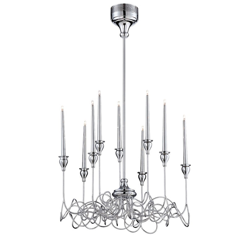 Eurofase Candela 9-Light Chandelier, Chrome