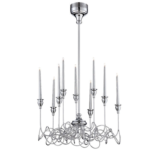 Eurofase Candela 9-Light Chandelier, Chrome