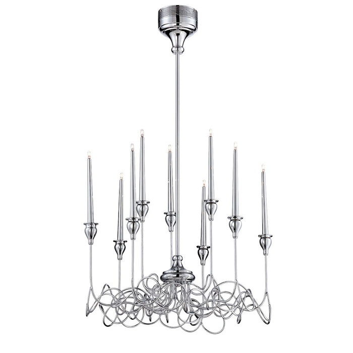 Eurofase Candela 9-Light Chandelier, Chrome