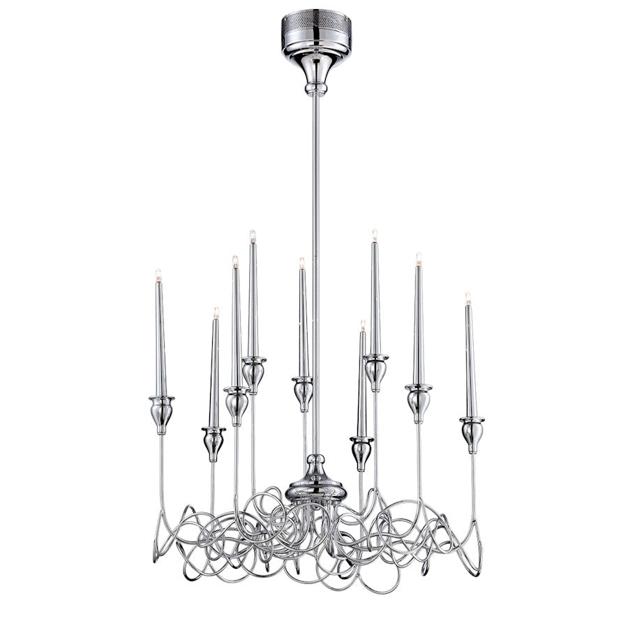 Eurofase Candela 9-Light Chandelier, Chrome