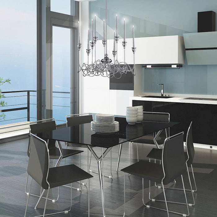 Eurofase Candela 9-Light Chandelier, Chrome