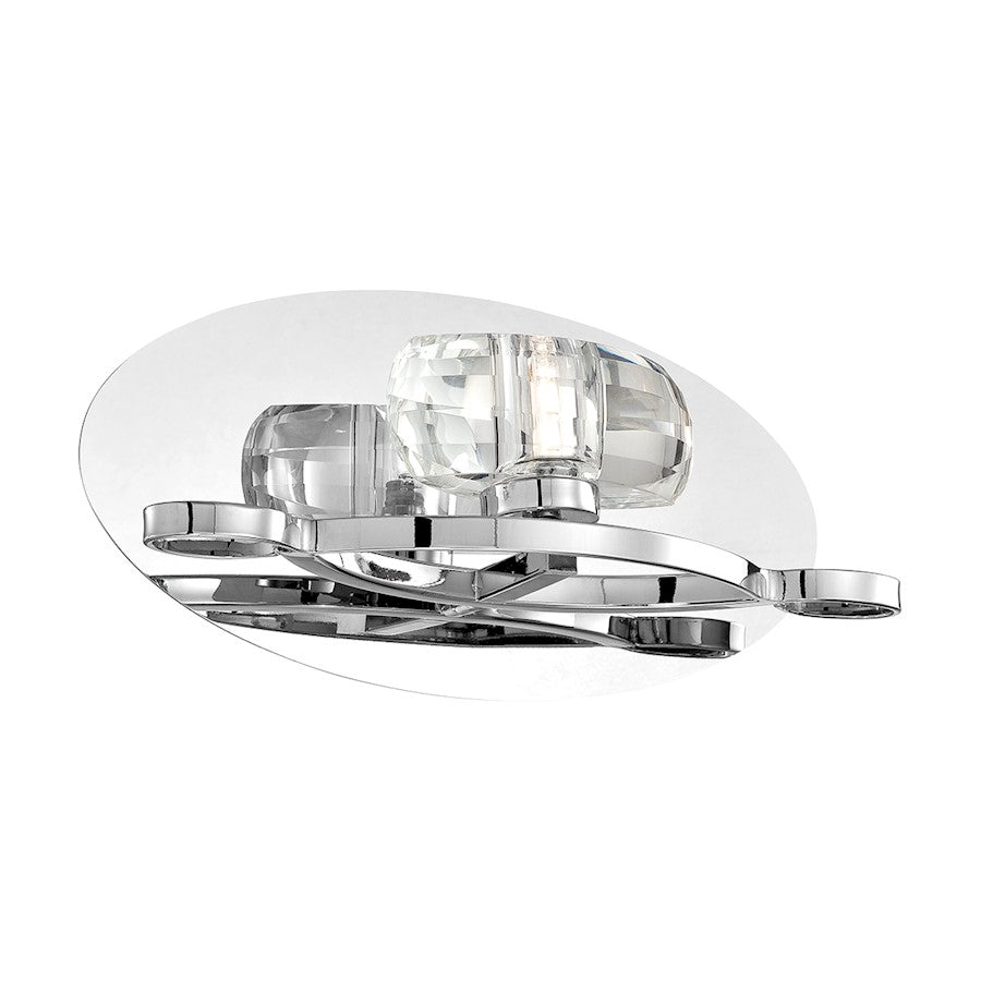 Eurofase Buca 1-Light Wall Sconce, Chrome/Clear