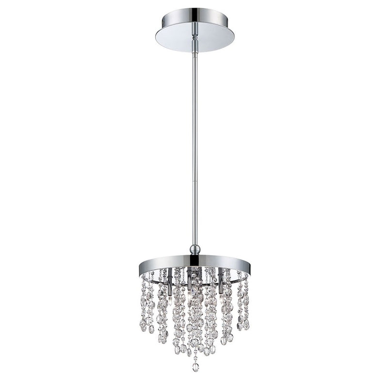 Eurofase Opa 4-Light Round Convertible Pendant, Chrome/Clear