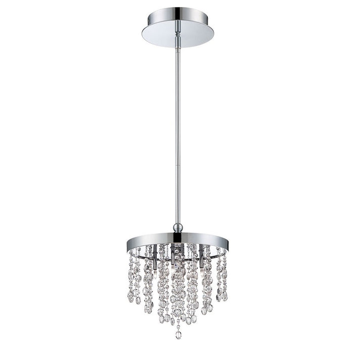 Eurofase Opa 4-Light Round Convertible Pendant, Chrome/Clear