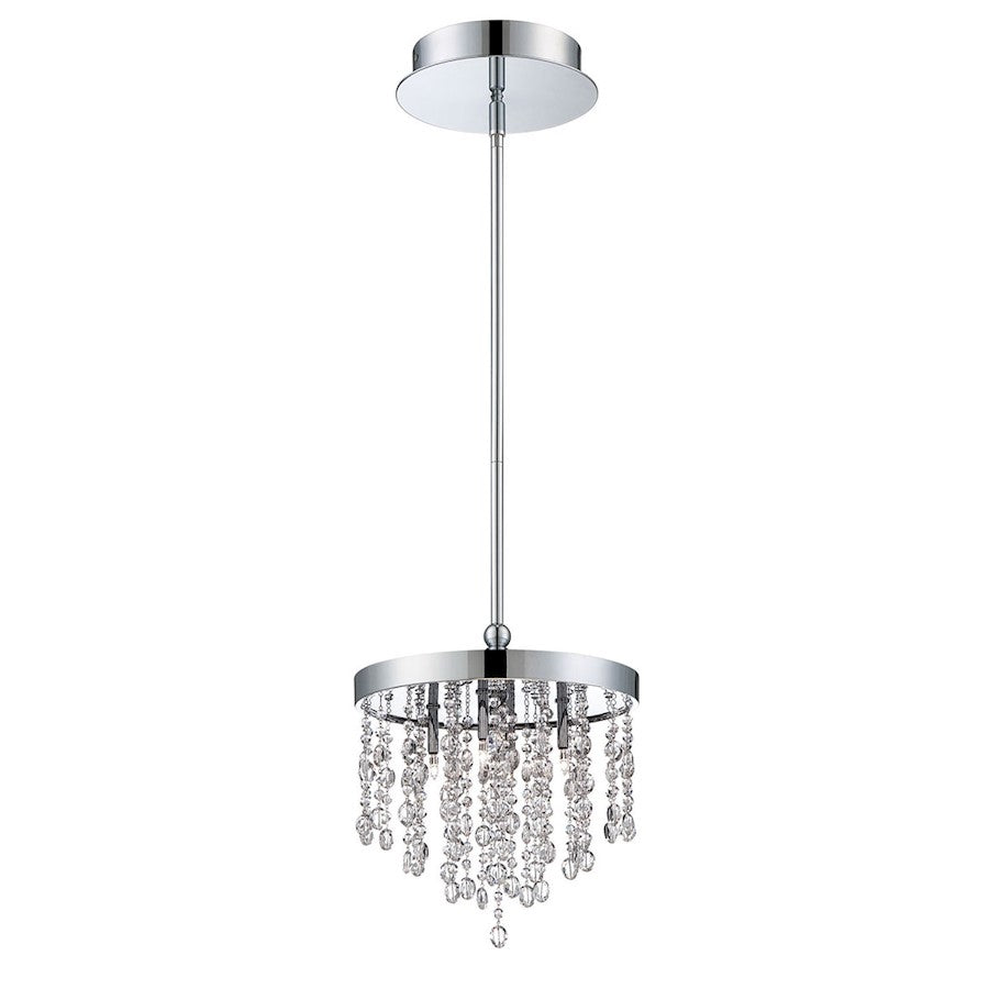 Eurofase Opa 4-Light Round Convertible Pendant, Chrome/Clear