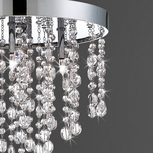 Eurofase Opa 4-Light Round Convertible Pendant, Chrome/Clear