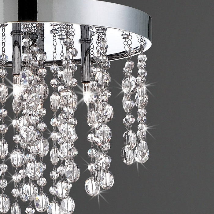 Eurofase Opa 4-Light Round Convertible Pendant, Chrome/Clear