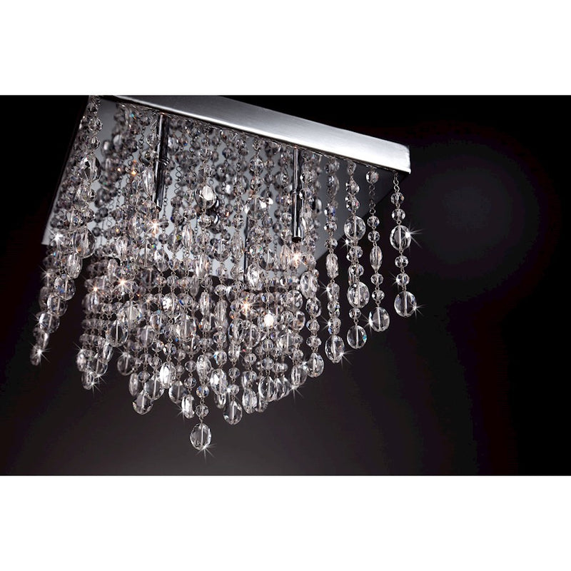 Eurofase Opa 4-Light Round Convertible Pendant, Chrome/Clear
