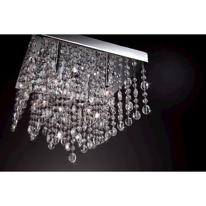 Eurofase Opa 4-Light Round Convertible Pendant, Chrome/Clear