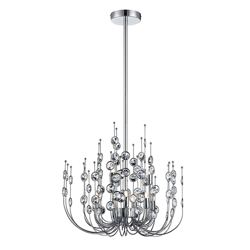 Eurofase Vice Chandelier, Chrome/Clear