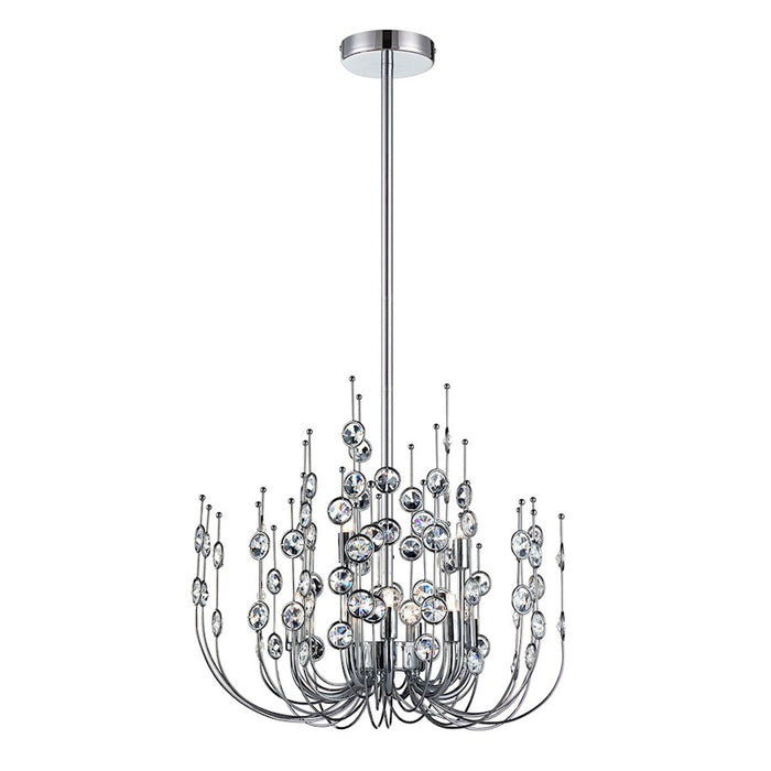 Eurofase Vice Chandelier, Chrome/Clear
