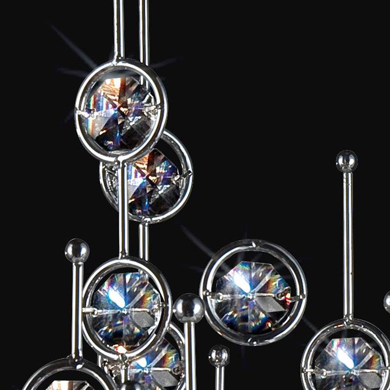 Eurofase Vice Chandelier, Chrome/Clear