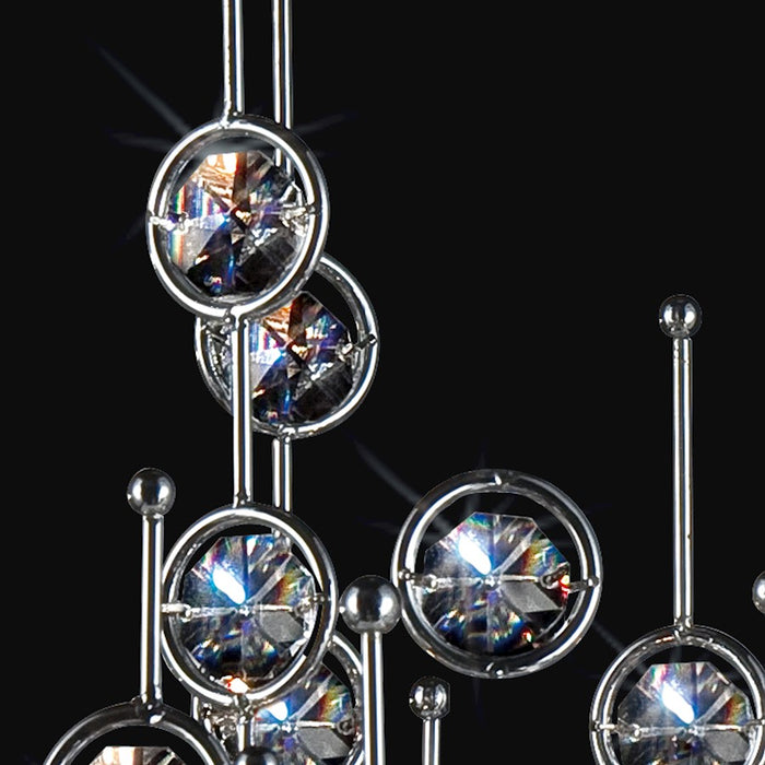 Eurofase Vice Chandelier, Chrome/Clear