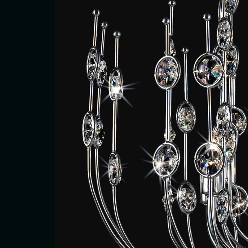 Eurofase Vice Chandelier, Chrome/Clear