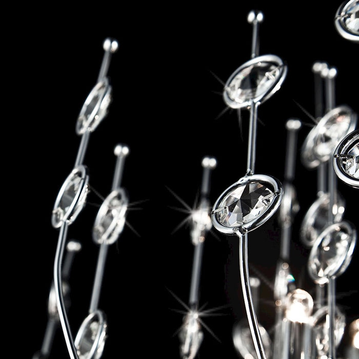 Eurofase Vice Chandelier, Chrome/Clear