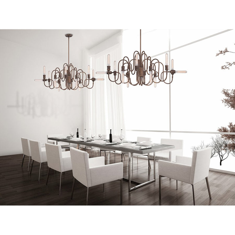 Eurofase Briggs Chandelier, Oil Rubbed Bronze/White