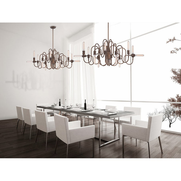 Eurofase Briggs Chandelier, Oil Rubbed Bronze/White