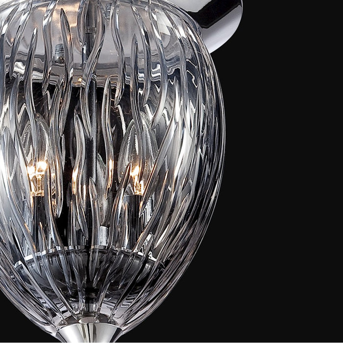 Eurofase Hazel 3-Light Flushmount, Chrome/Clear