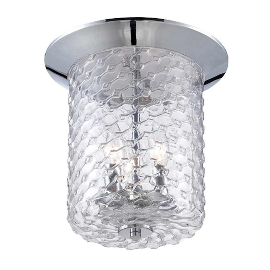 Eurofase Elli 3-Light Flushmount, Chrome/Clear