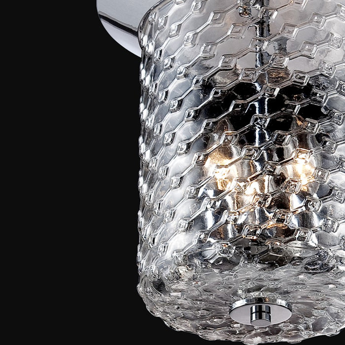Eurofase Elli 3-Light Flushmount, Chrome/Clear