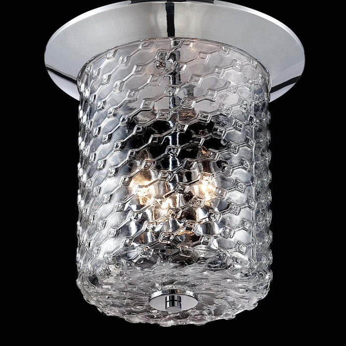 Eurofase Elli 3-Light Flushmount, Chrome/Clear
