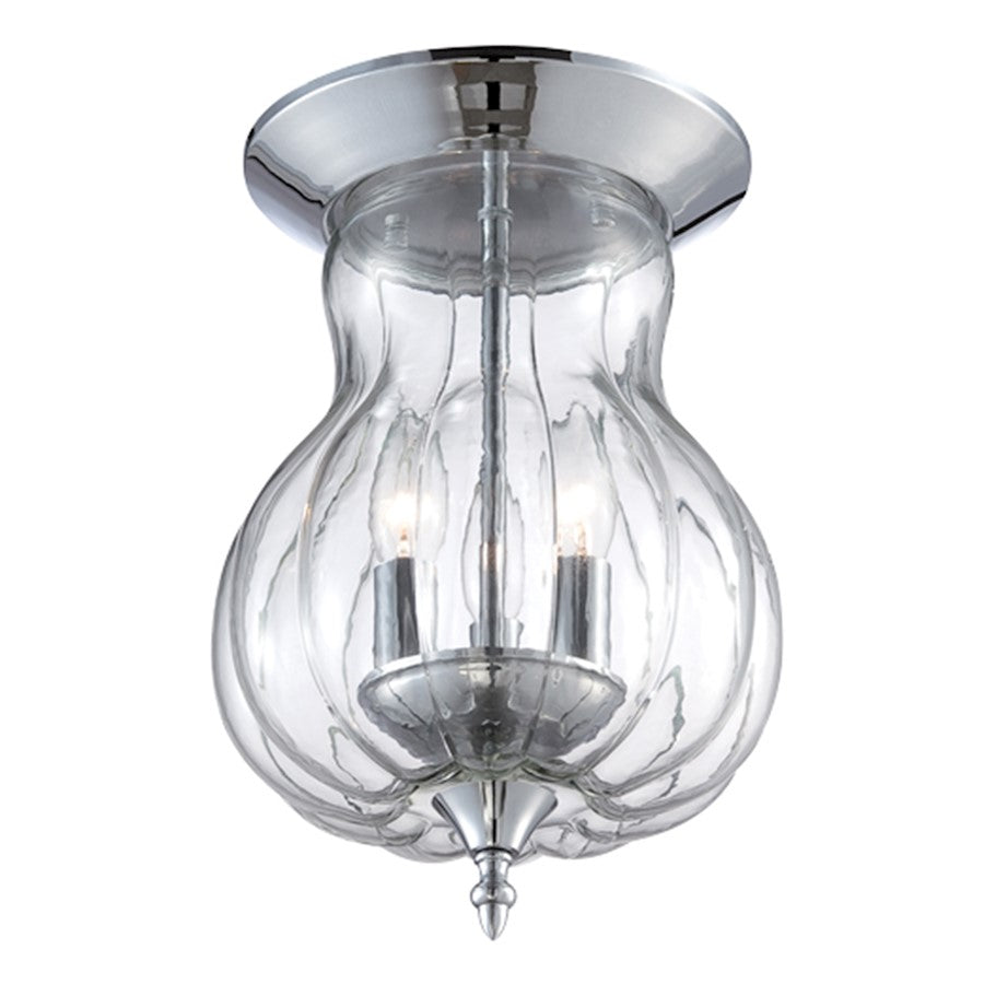 Eurofase Dupont 3-Light Flushmount, Chrome/Clear
