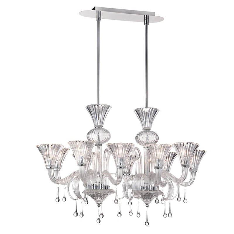 Eurofase Gloria 10-Light Chandelier, Chrome/Clear