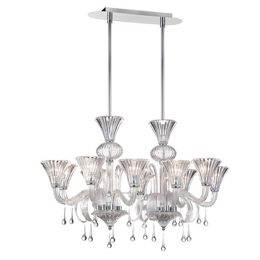 Eurofase Gloria 10-Light Chandelier, Chrome/Clear