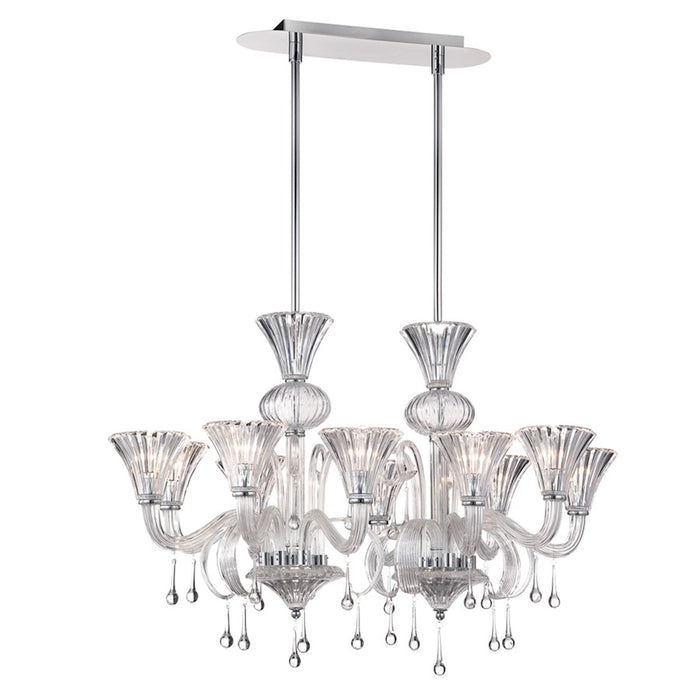 Eurofase Gloria 10-Light Chandelier, Chrome/Clear