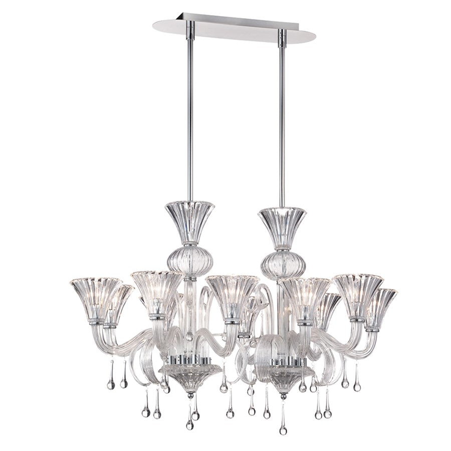 Eurofase Gloria 10-Light Chandelier, Chrome/Clear