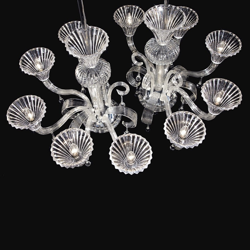 Eurofase Gloria 10-Light Chandelier, Chrome/Clear