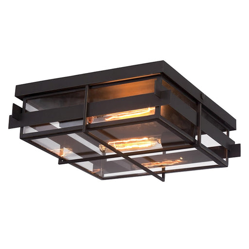 Eurofase Muller 2-Light Outdoor Flushmount, Bronze/Clear