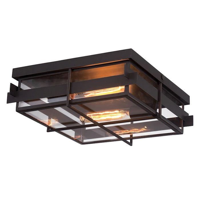 Eurofase Muller 2-Light Outdoor Flushmount, Bronze/Clear