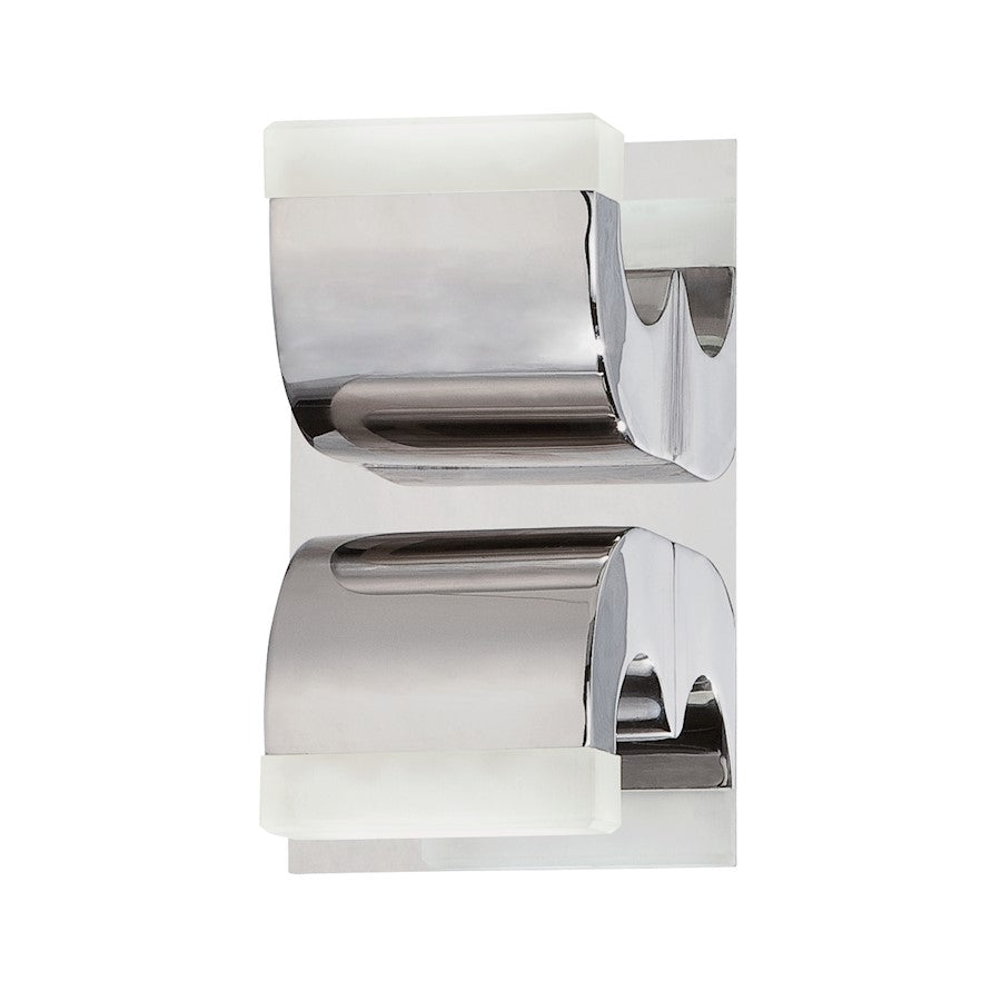 Eurofase Newport 2-Light LED Bathbar, Chrome/Frosted