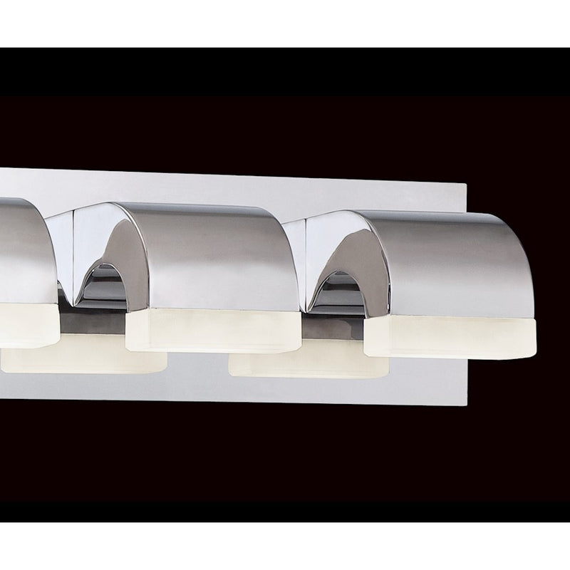 Eurofase Newport 2-Light LED Bathbar, Chrome/Frosted