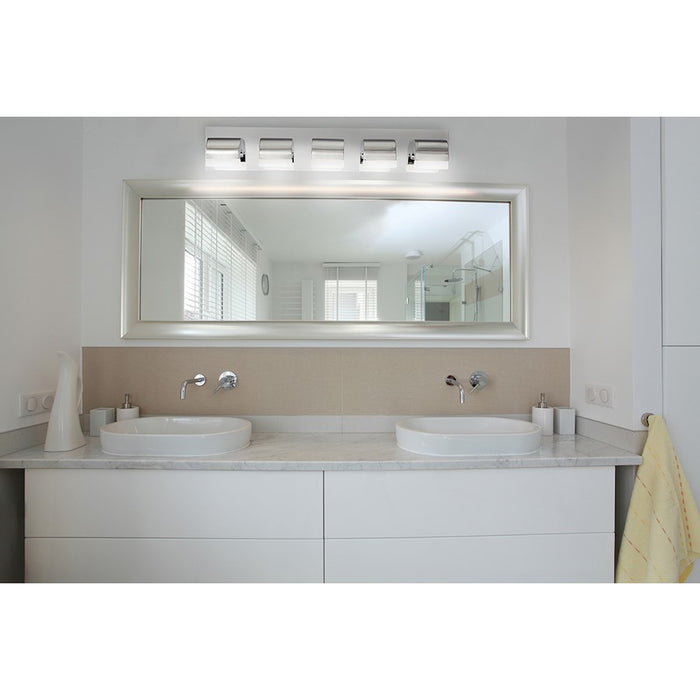Eurofase Newport 2-Light LED Bathbar, Chrome/Frosted
