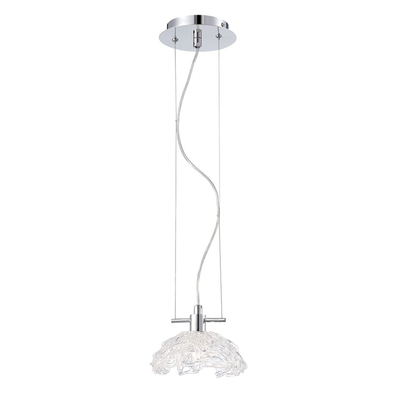 Eurofase Caramico 1-Light Pendant, Chrome/Clear