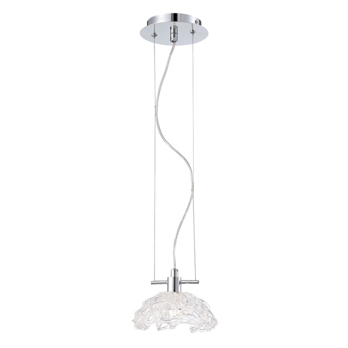 Eurofase Caramico 1-Light Pendant, Chrome/Clear