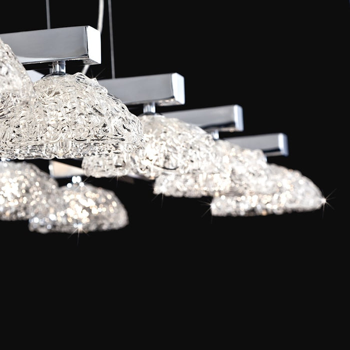 Eurofase Caramico 1-Light Pendant, Chrome/Clear